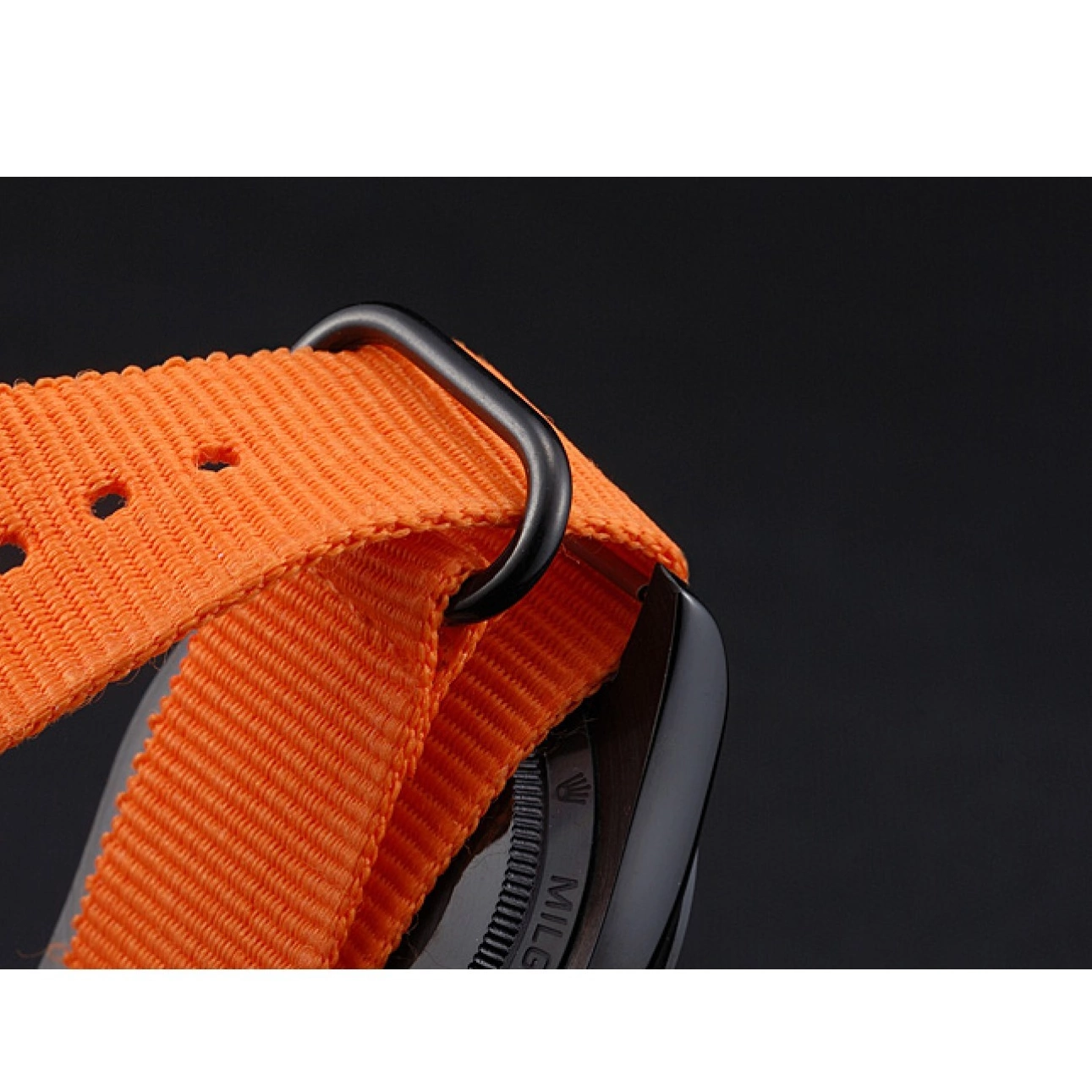 Aaa replica watch Milgauss Strap Rolex Bamford Orange Nylon 622003 0514